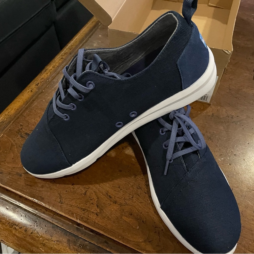 Toms Del Rey - Navy Burlap - Brand New